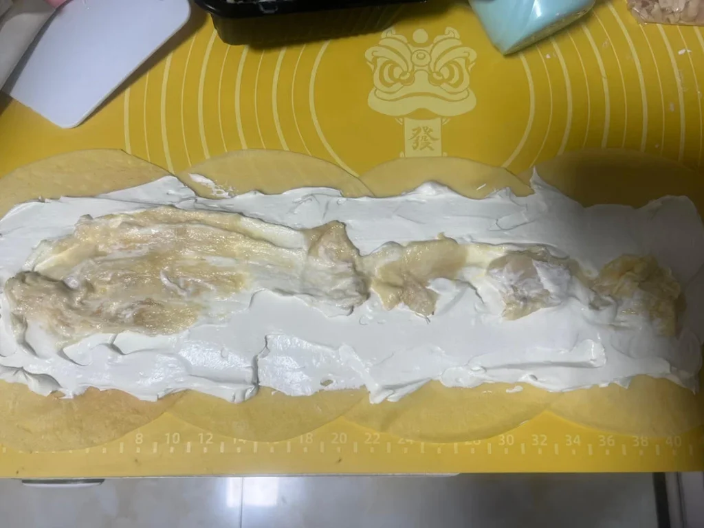 Durian or Mango Towel Roll Cake with Perfect Crepe Skin