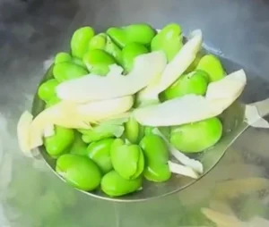 Pickled Mustard Greens, Fava Beans and Spring Bamboo Shoots