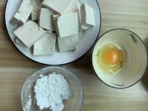 Pan-Fried Tofu with Egg Coating