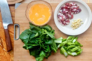 10-Minute Stir-Fried Choy Sum with Chinese Sausage and Egg