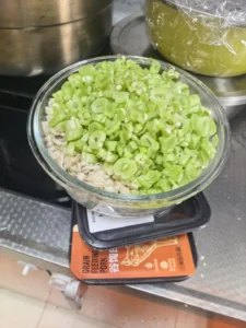 Water Bamboo, King Oyster Mushroom, Green Bean and Pork Steamed Buns