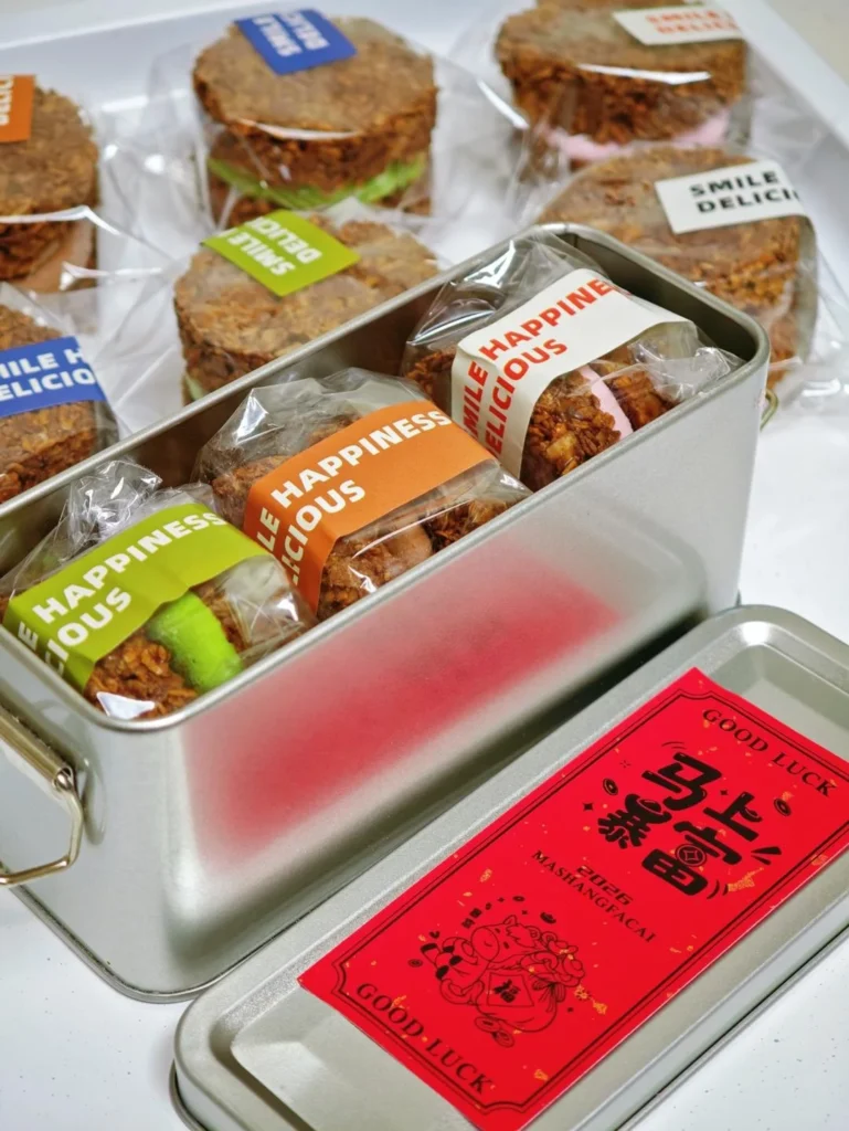 Crispy Chocolate Oat Sandwich Cookies with Cream Cheese Filling