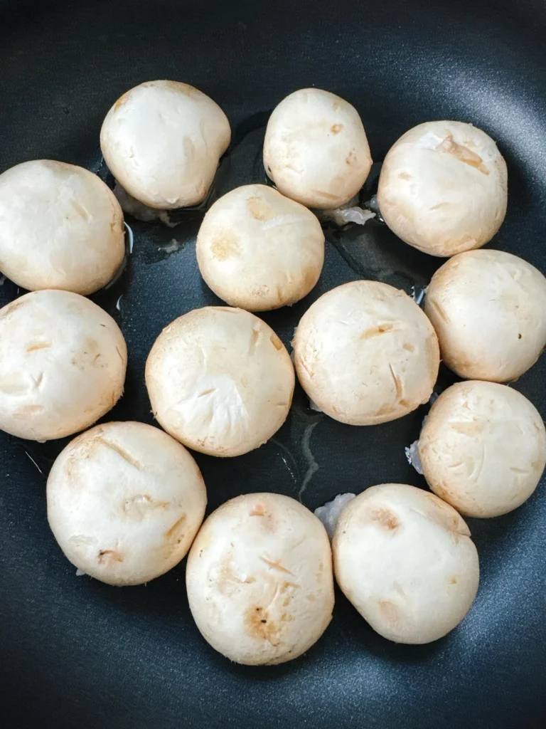Button Mushrooms Stuffed with Shrimp Paste