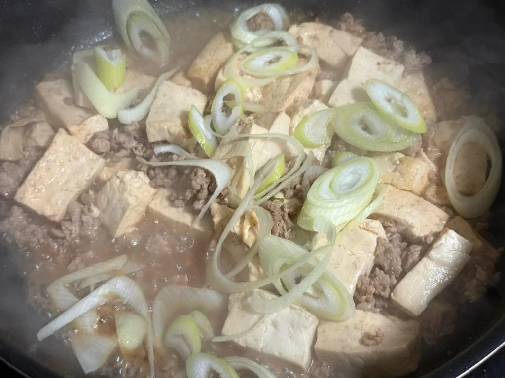 Minced Pork and Scallion Braised Tofu