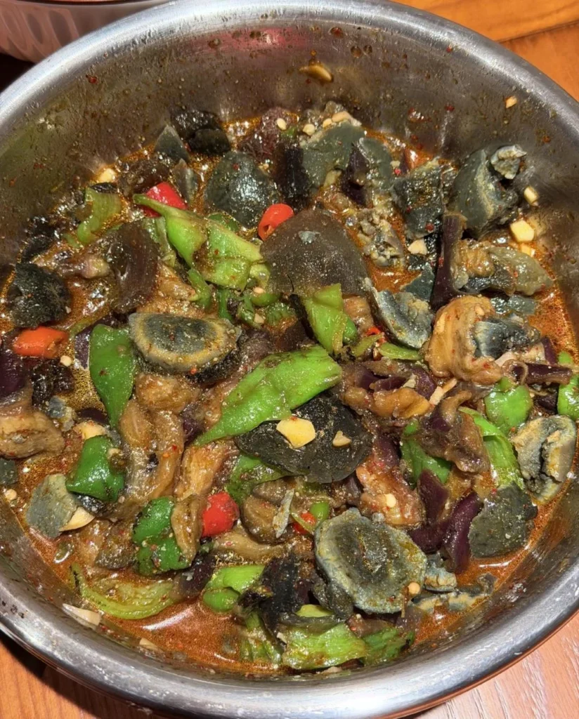 Hunan-Style Smashed Century Eggs with Roasted Peppers
