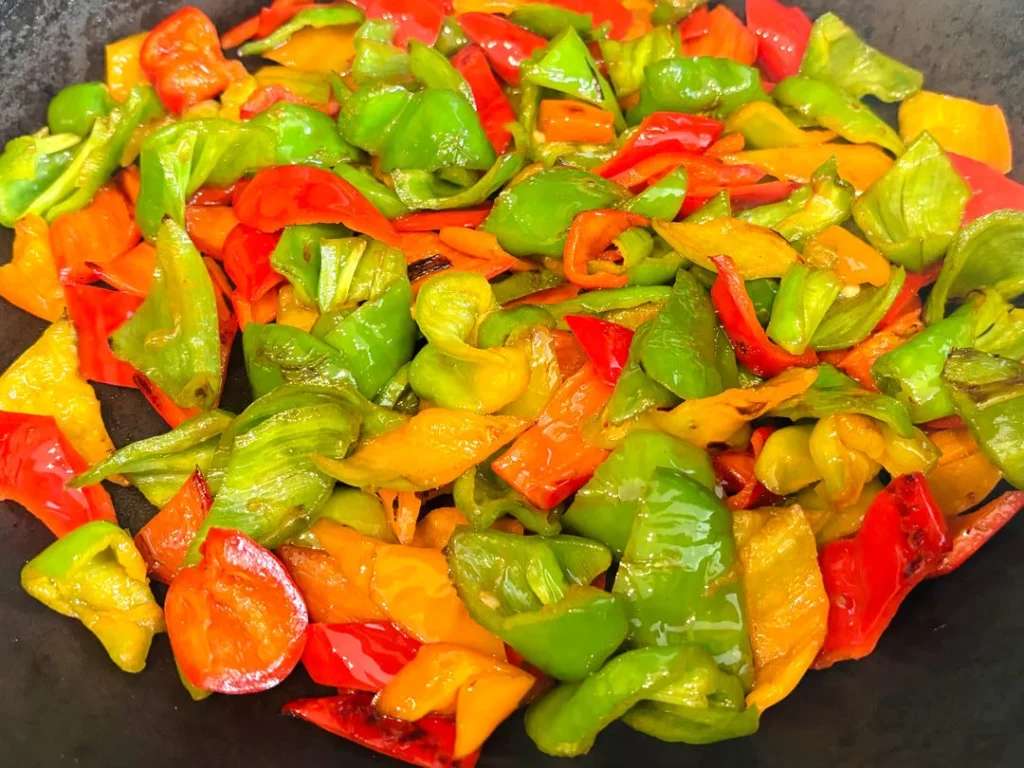 Spicy Stir-Fried Button Mushrooms with Peppers