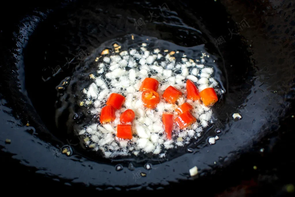 Garlic Scapes Stir-Fry with Egg and Wood Ear Mushrooms