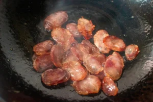 10-Minute Stir-Fried Choy Sum with Chinese Sausage and Egg