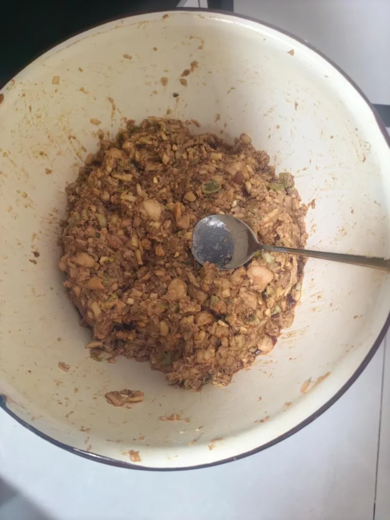 Water Bamboo, King Oyster Mushroom, Green Bean and Pork Steamed Buns