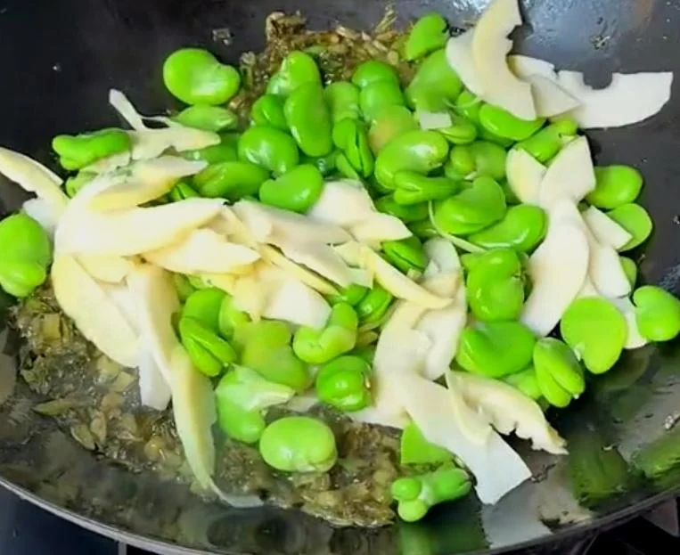 Pickled Mustard Greens, Fava Beans and Spring Bamboo Shoots