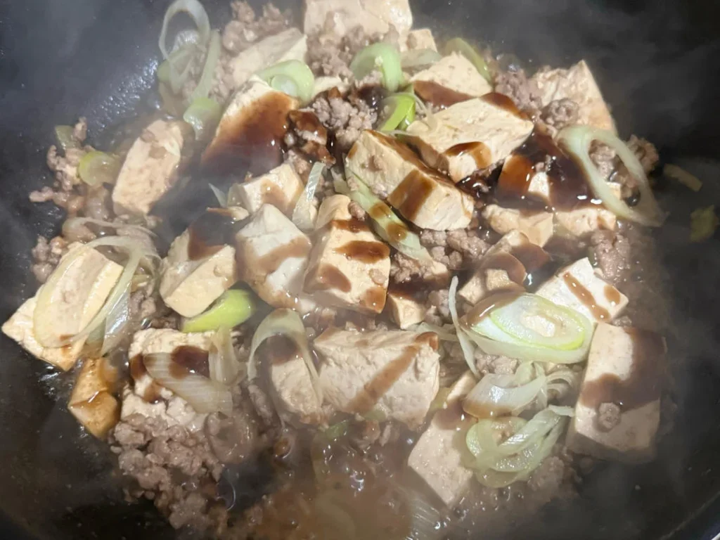 Minced Pork and Scallion Braised Tofu