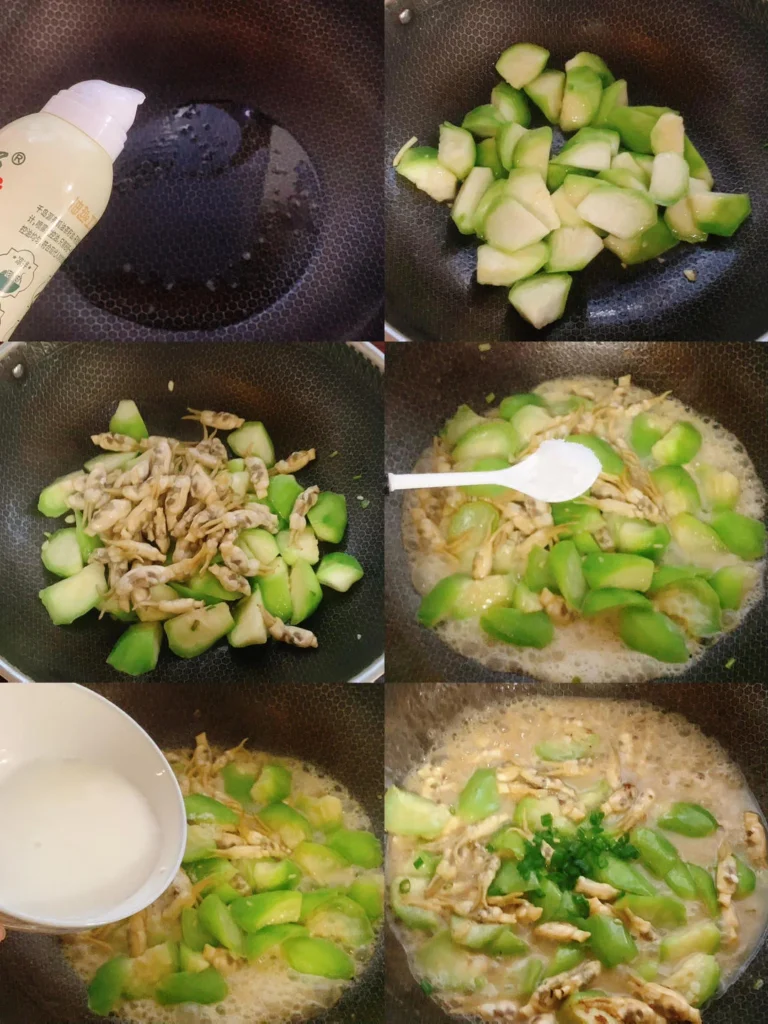 Luffa Gourd with Razor Clams