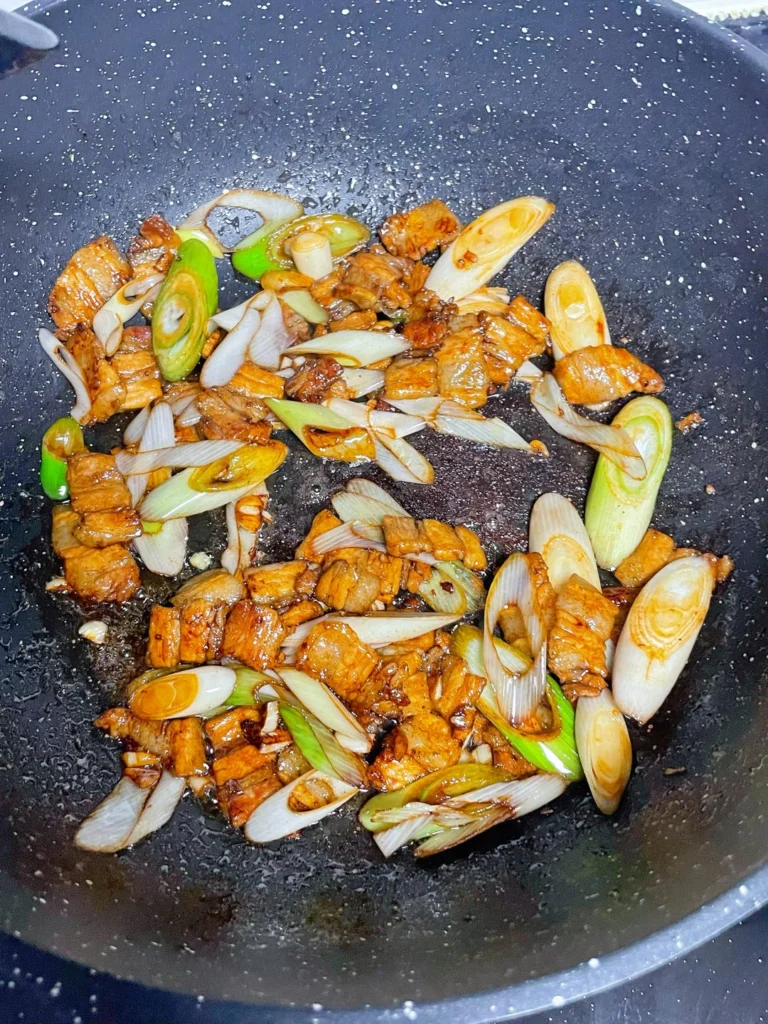 Scallion Stir-fried Pork Belly