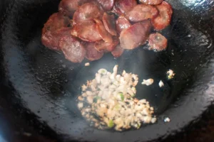 10-Minute Stir-Fried Choy Sum with Chinese Sausage and Egg