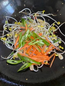 Stir-fried Soybean Sprouts with Fried Tofu Strips