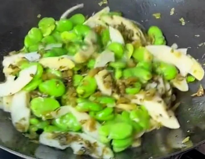 Pickled Mustard Greens, Fava Beans and Spring Bamboo Shoots