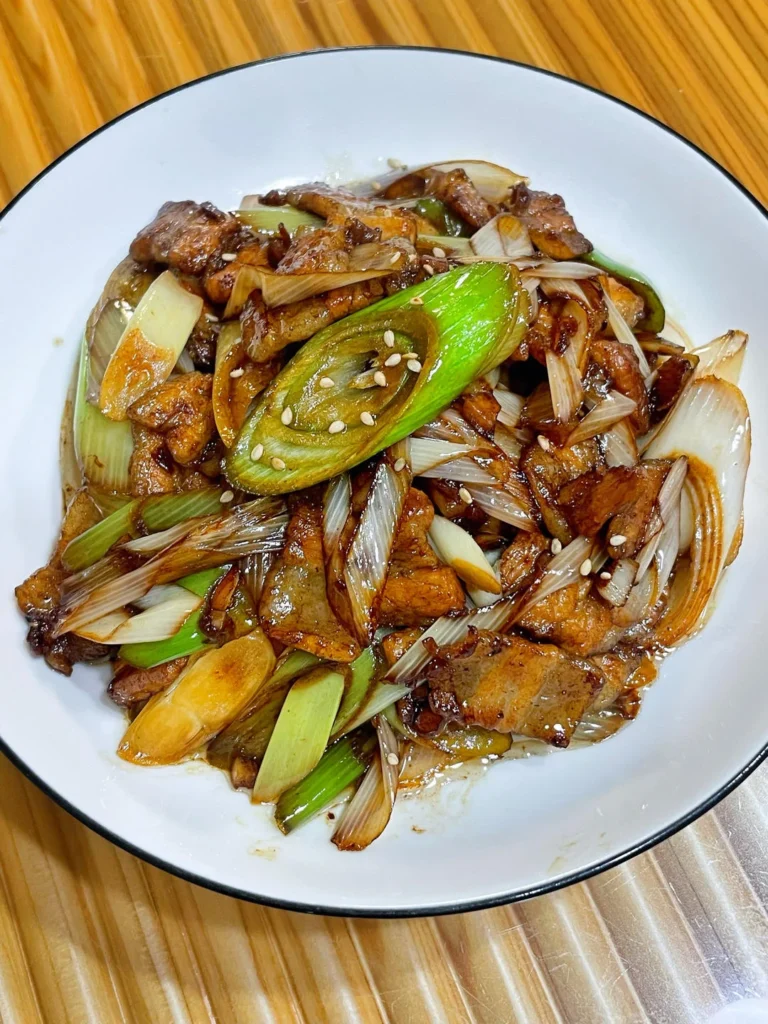 Scallion Stir-fried Pork Belly