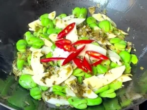 Pickled Mustard Greens, Fava Beans and Spring Bamboo Shoots