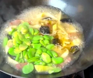 Braised Spring Bamboo Shoots with Fava Beans and Cured Pork
