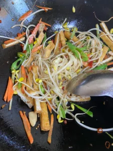 Stir-fried Soybean Sprouts with Fried Tofu Strips