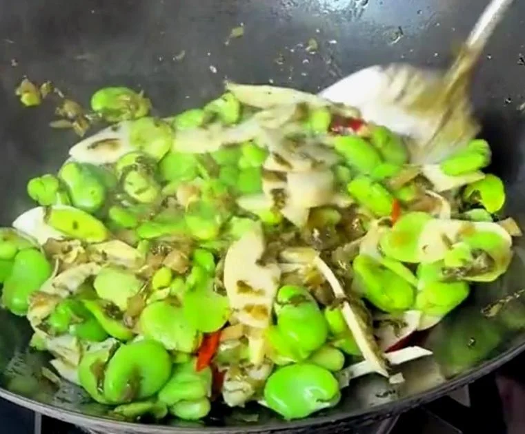 Pickled Mustard Greens, Fava Beans and Spring Bamboo Shoots