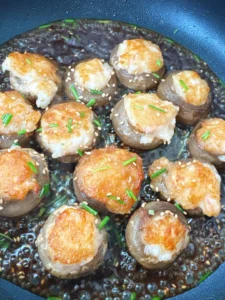 Button Mushrooms Stuffed with Shrimp Paste