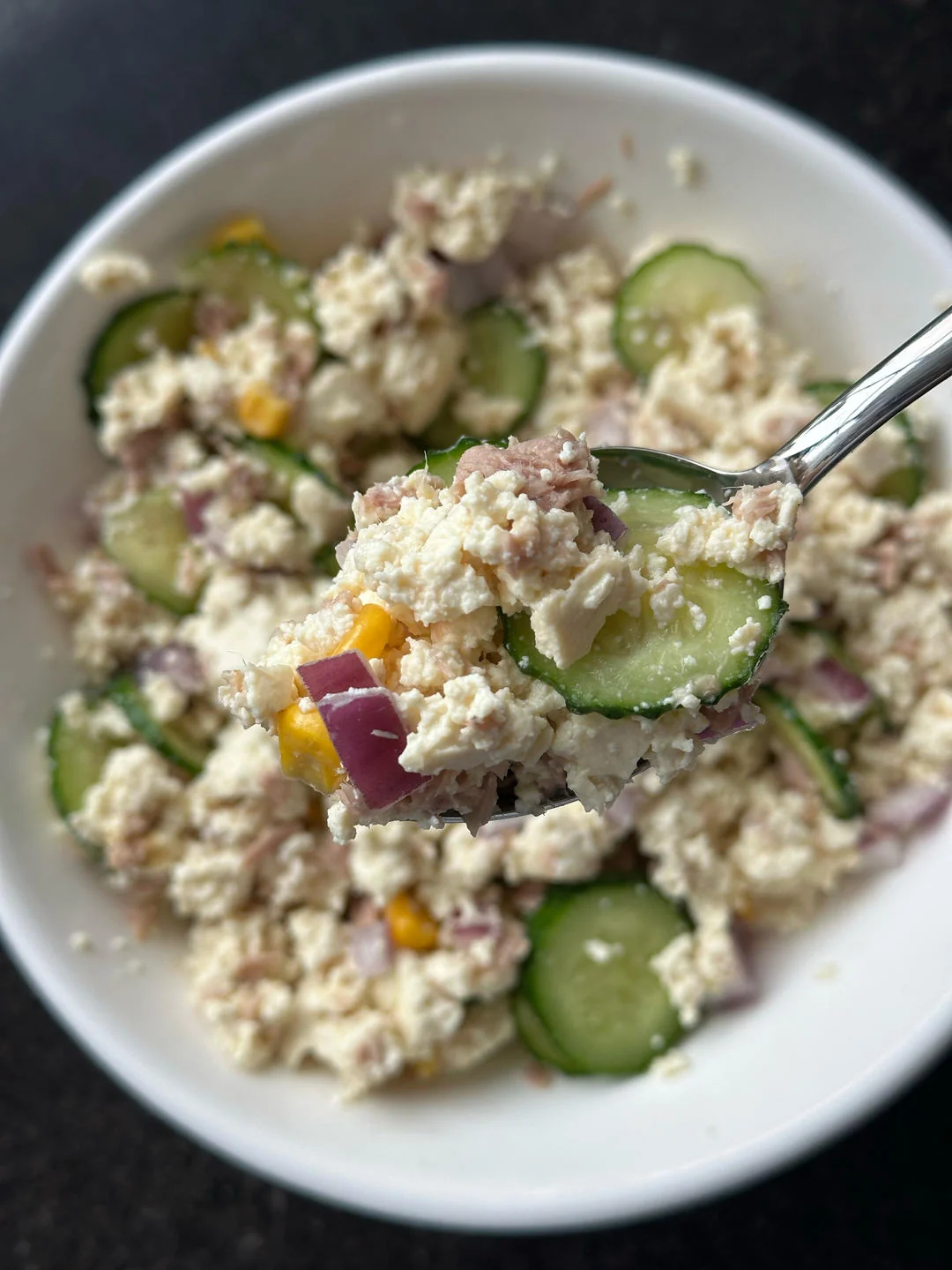 Cucumber Tuna Tofu Salad