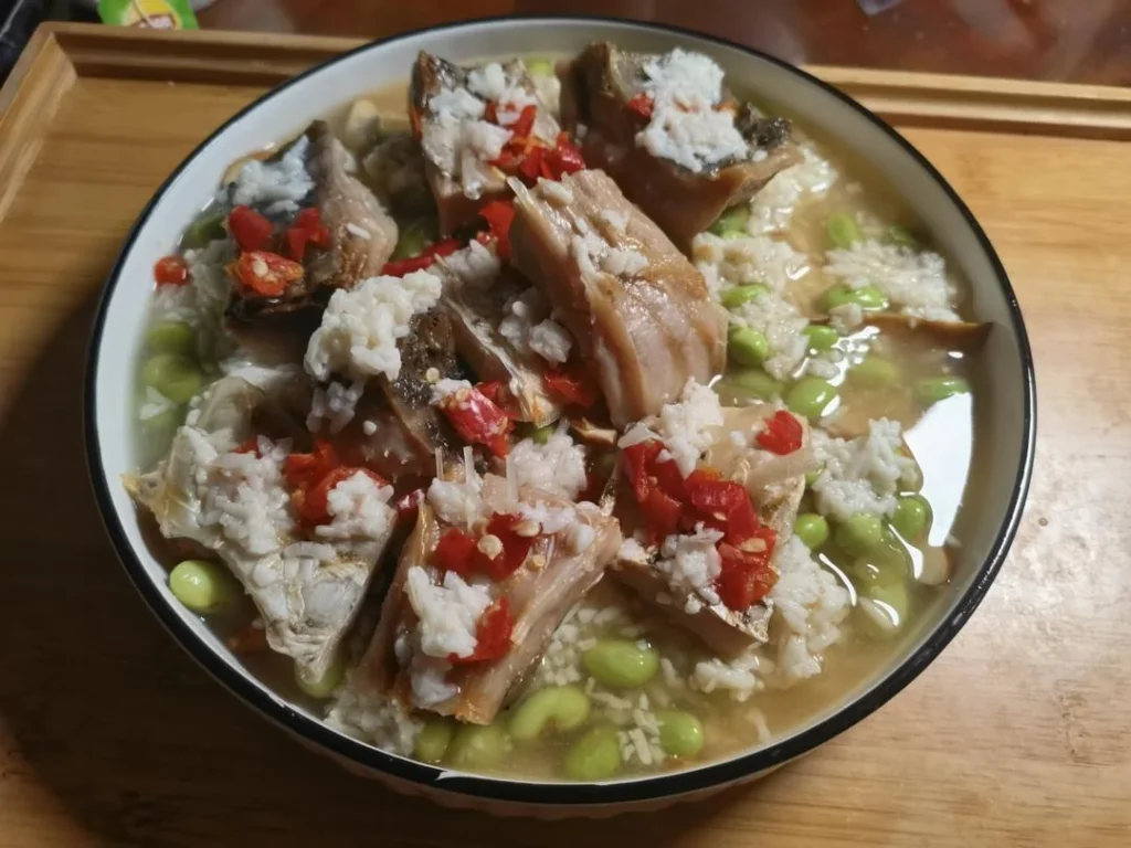 Steamed Dried Fish with Smoked Tofu and Rice Wine Lees
