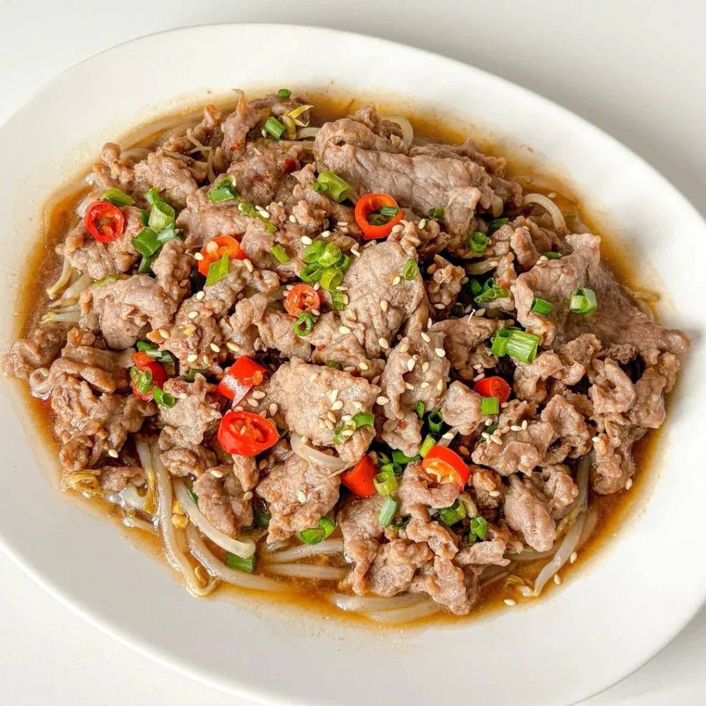 Braised Beef with Bean Sprouts
