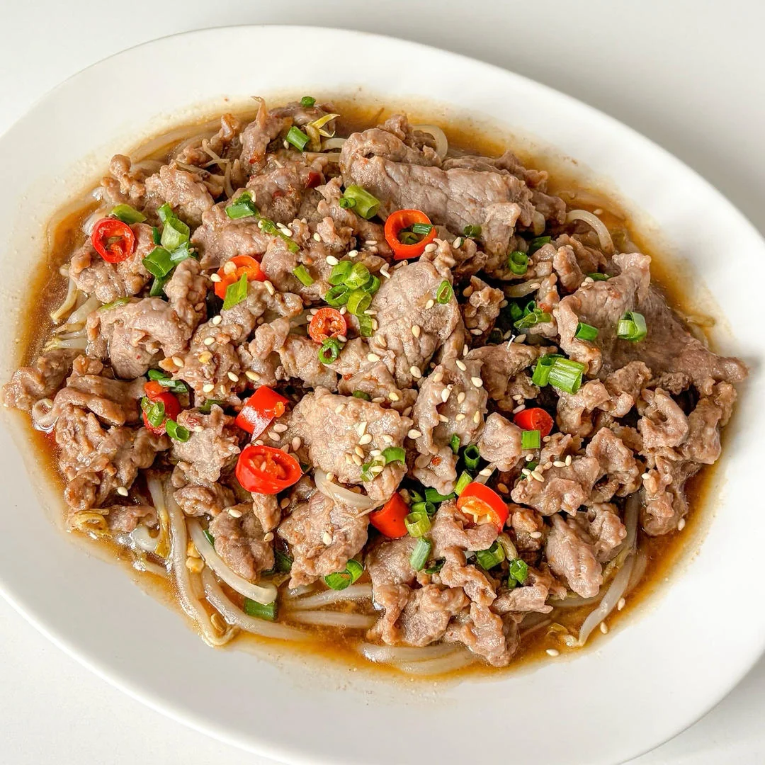 Braised Beef with Bean Sprouts