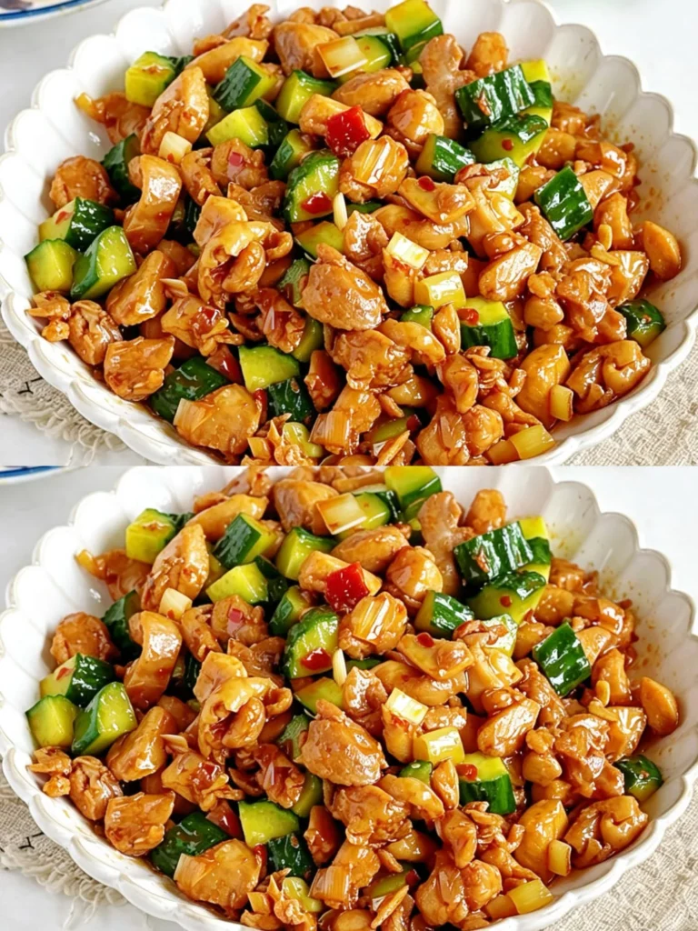 Tender Homestyle Stir-fried Chicken with Cucumber