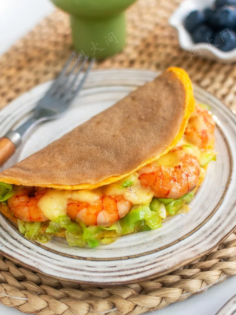 Creative Breakfast Egg Pancakes! Buckwheat Pancakes with Cabbage, Shrimp & Eggs 🌮