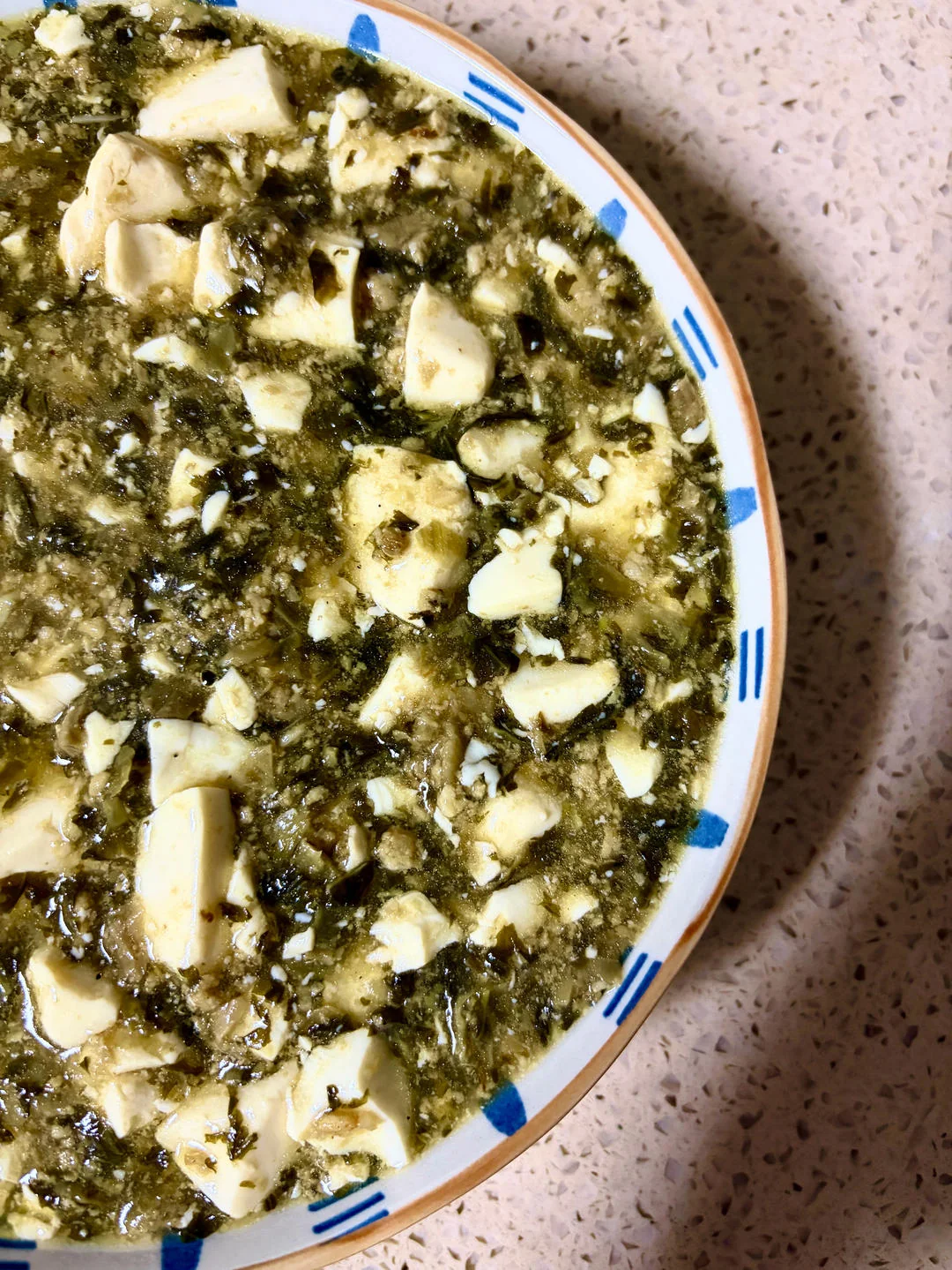 Silken Tofu Soup with Preserved Mustard Greens and Minced Pork