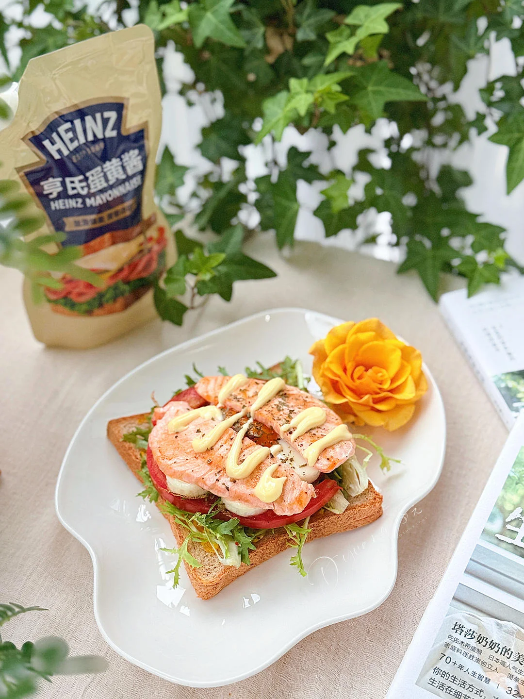 Open-Faced Mayo Salmon Sandwich (High-Protein Low-Cal Breakfast)