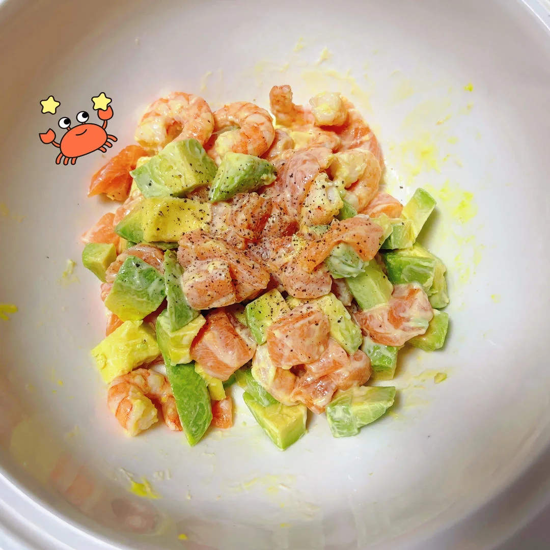 Salmon & Avocado Mustard Mayo Salad