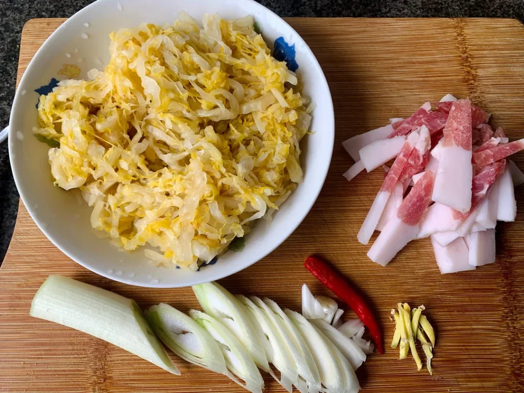 Pork and Pickled Cabbage Stew with Glass Noodles