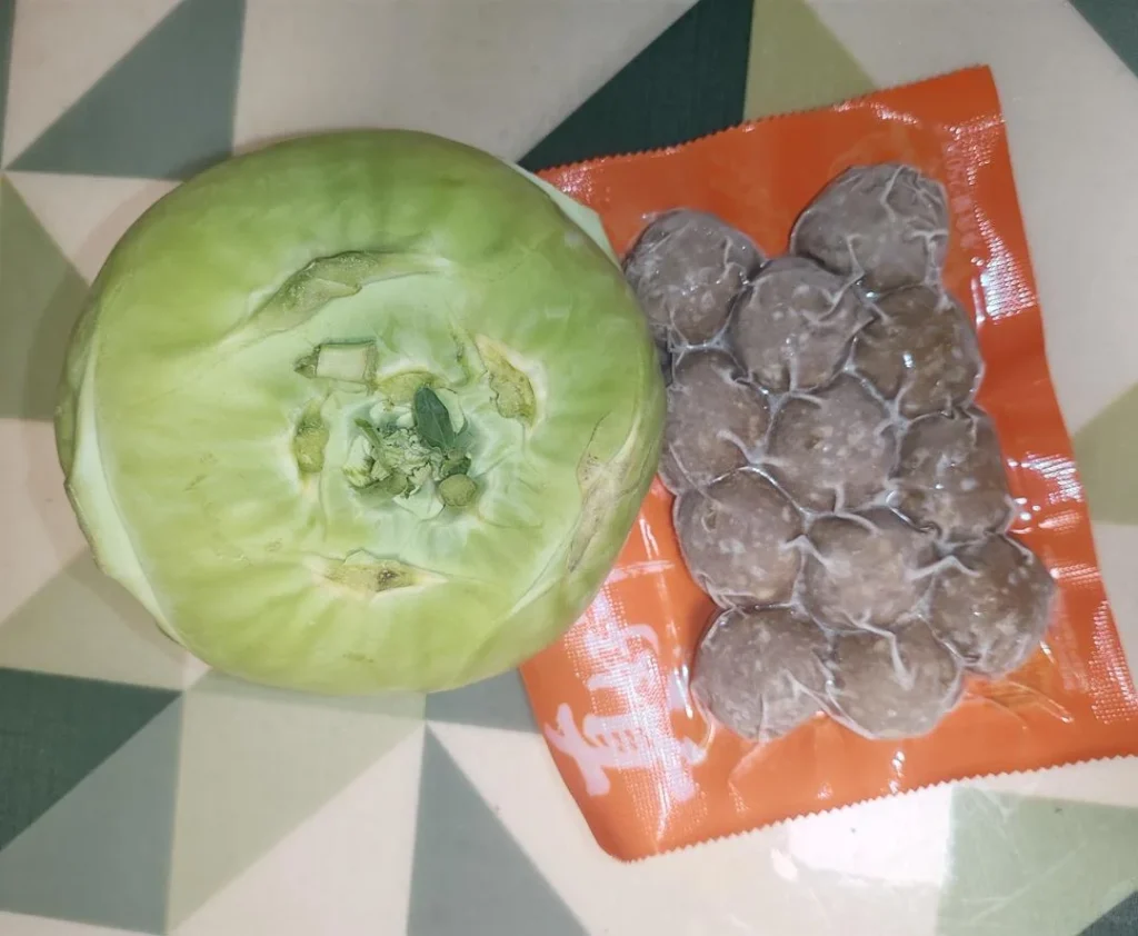 Cabbage and Beef Meatball Soup