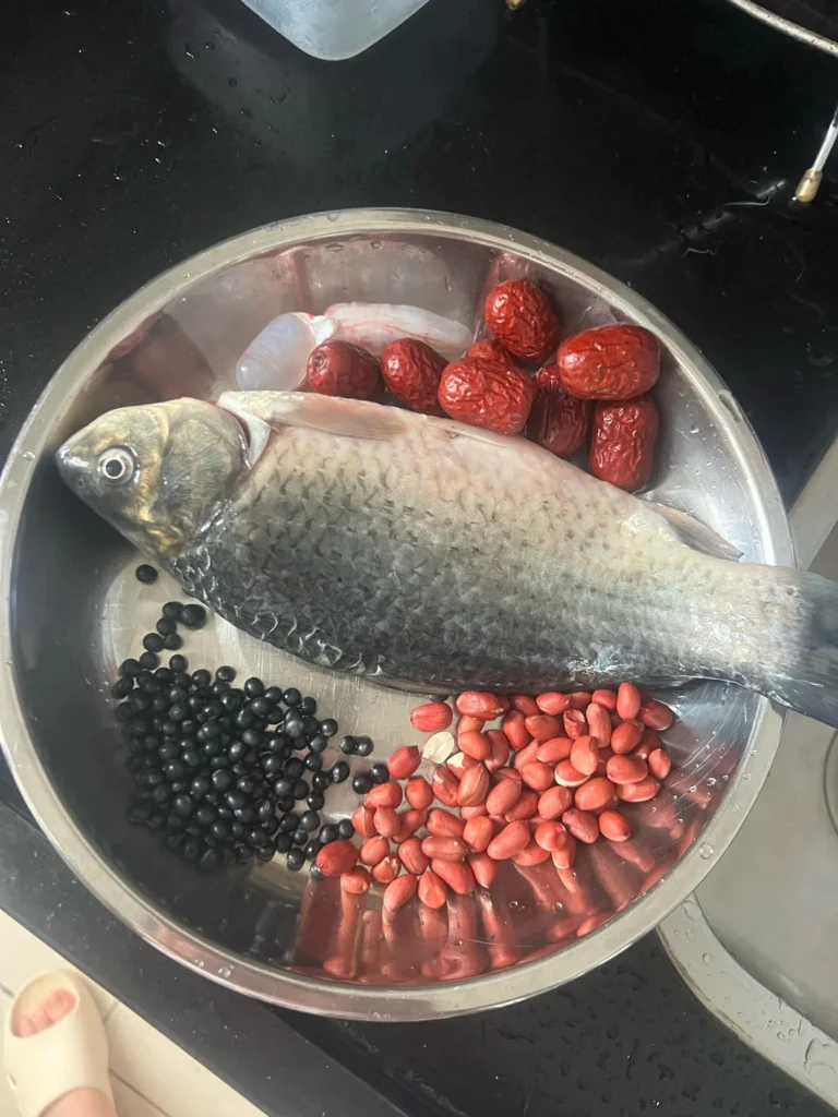 Crucian Carp, Black Bean and Peanut Soup
