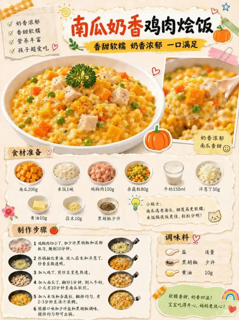 Pumpkin Creamy Chicken Risotto 🥘