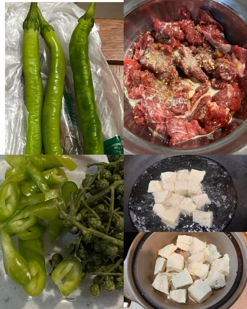 Blistered Chili Beef with Tofu