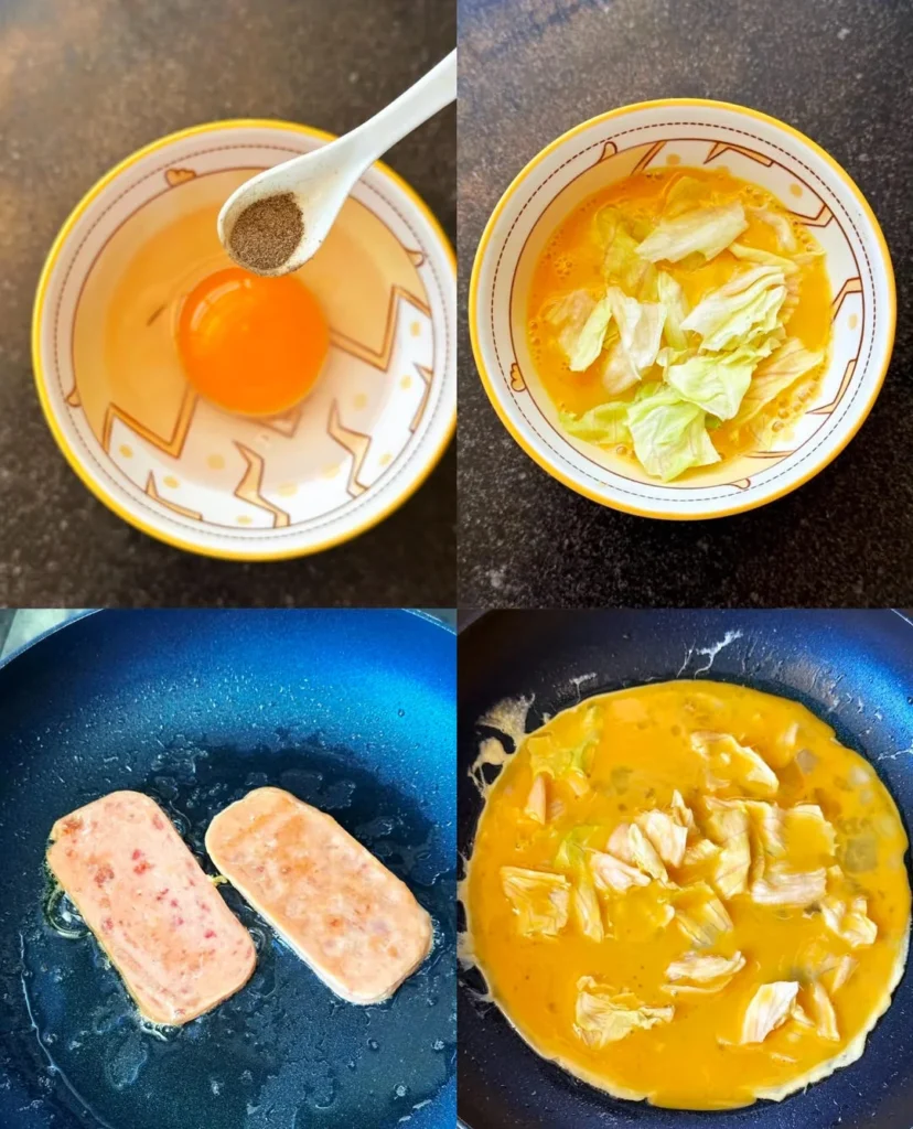 Cheese, Spam and Fried Egg Sandwich