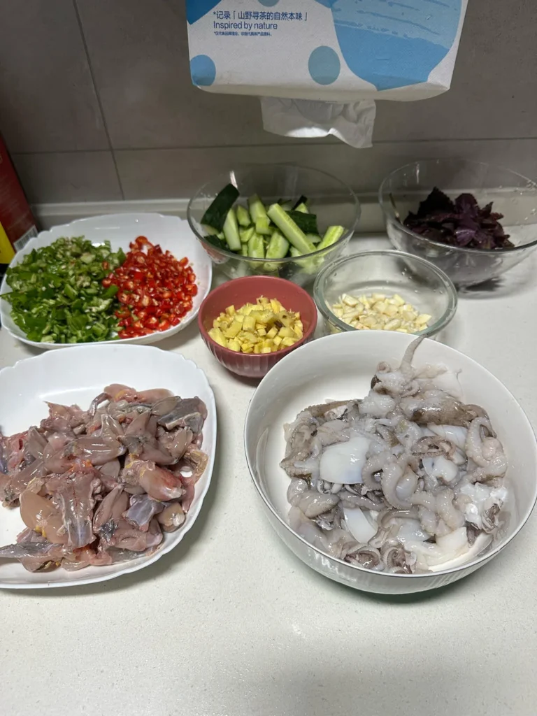 Boiled Baby Cuttlefish and Frog Medley