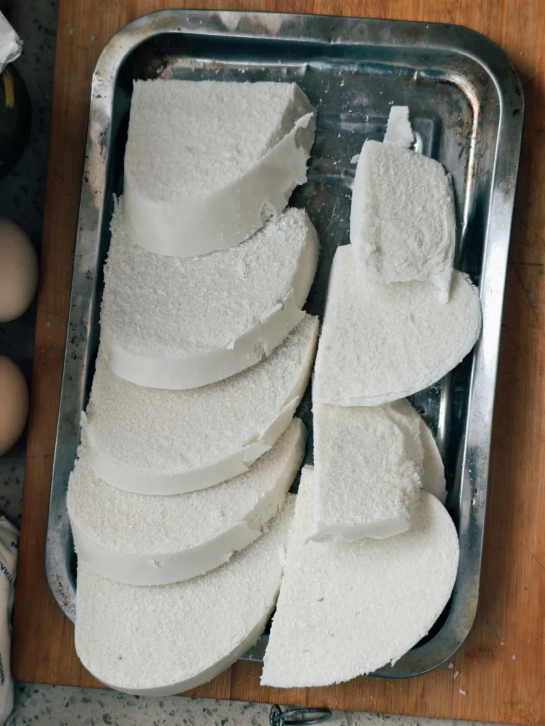 Golden Pan-Fried Egg-Coated Mantou Slices