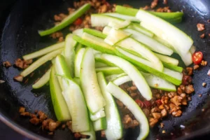 Stir-Fried Zucchini with Egg and Minced Pork