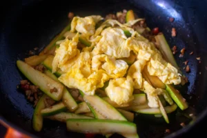 Stir-Fried Zucchini with Egg and Minced Pork