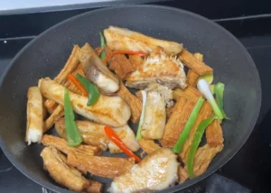 Braised Fish Belly with Fried Tofu Sticks
