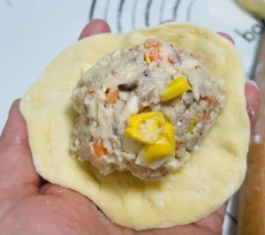 Cheesy Tuna Bread Rolls with Coconut Crust