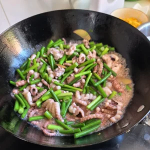 Stir-fried Octopus with Garlic Scapes