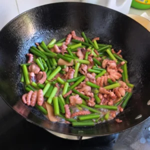 Stir-fried Octopus with Garlic Scapes