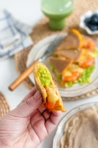 Creative Breakfast Egg Pancakes! Buckwheat Pancakes with Cabbage, Shrimp & Eggs 🌮